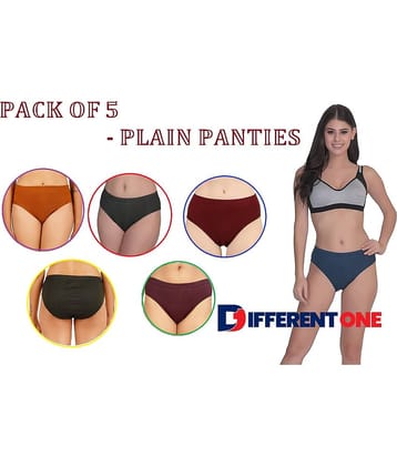 D1 DIFFERENT ONE Pack of 5 Cotton Briefs For Women ( Multicolor )
