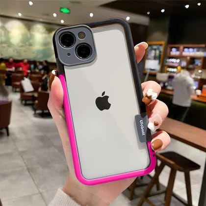 iPhone 13 Bumper Ring Case-Black & Rose Red