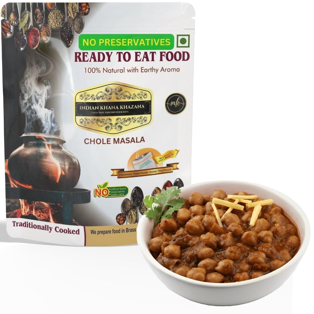 Chole Masala 300gm | Ready to Eat Food | No Added Preservative and Colours (Chole) Serve Hot Anytime Anywhere with our Flameless Food Heater inside the Pack.