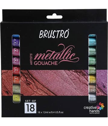 Brustro Artists Metallic Gouache Set Of 18 X 12Ml