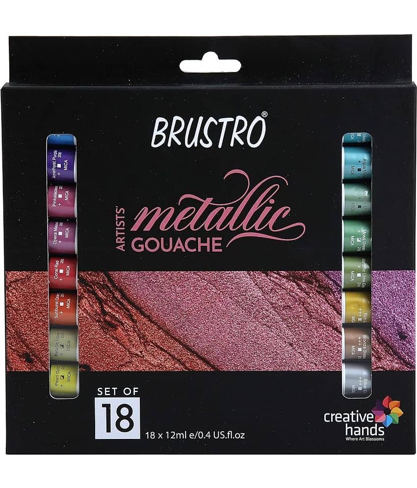 Brustro Artists Metallic Gouache Set Of 18 X 12Ml