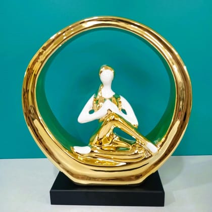 YOGA POSTURE FIGURINES - POWER OF YOGA-Style 1 / Polyresin | Matt Finish / H: 10.5 | L: 9.5 | W: 3.5 Inch