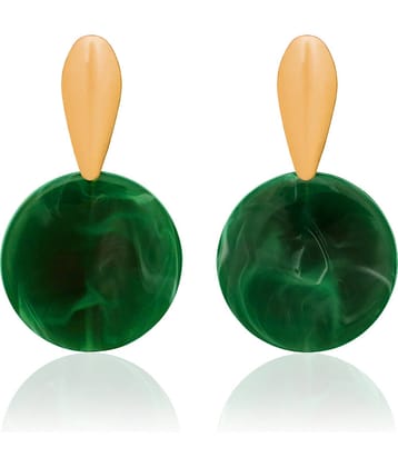 LUV FASHION Green Chandelier Earrings ( Pack of 1 )