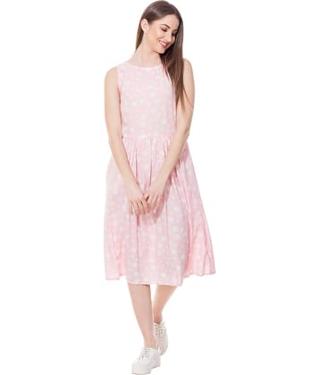 GOD BLESS - Pink Rayon Women's Flared Kurti