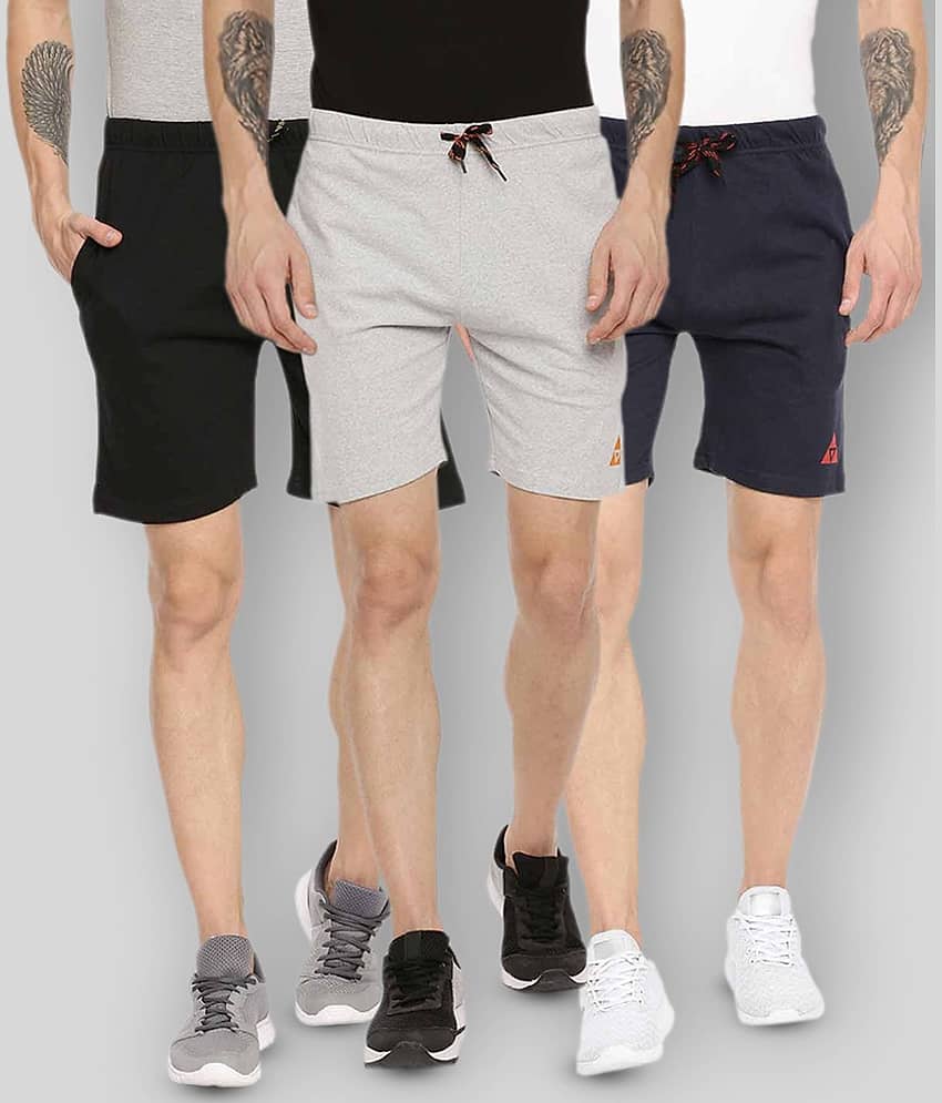 Ardeur - Multi Cotton Blend Men's Shorts ( Pack of 3 )