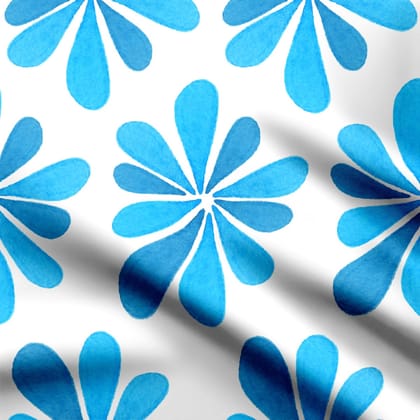 Blue TearDrop Flower Hand-Cotton