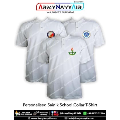 ArmyNavyAir Sainik School T-Shirt (Small) | Premium Personalised Polo | Casual & Institutional