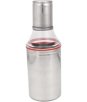 Dynore - 750 ML Oil Dropper Steel Silver Oil Container ( Set of 1 )