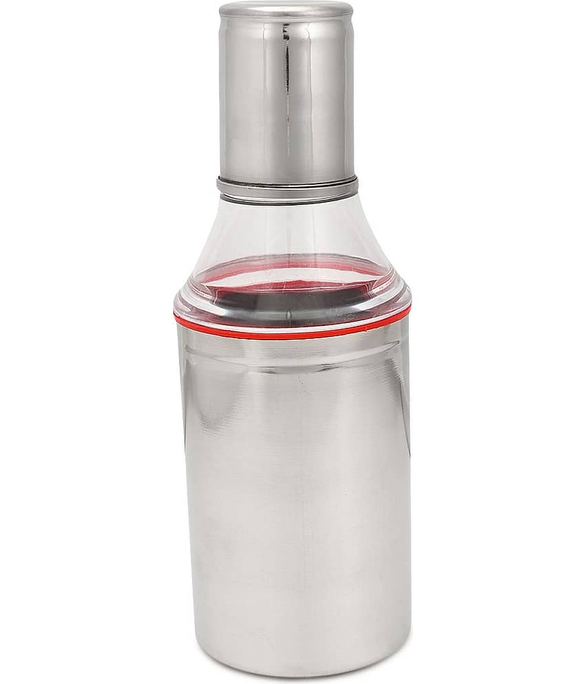 Dynore - 750 ML Oil Dropper Steel Silver Oil Container ( Set of 1 )