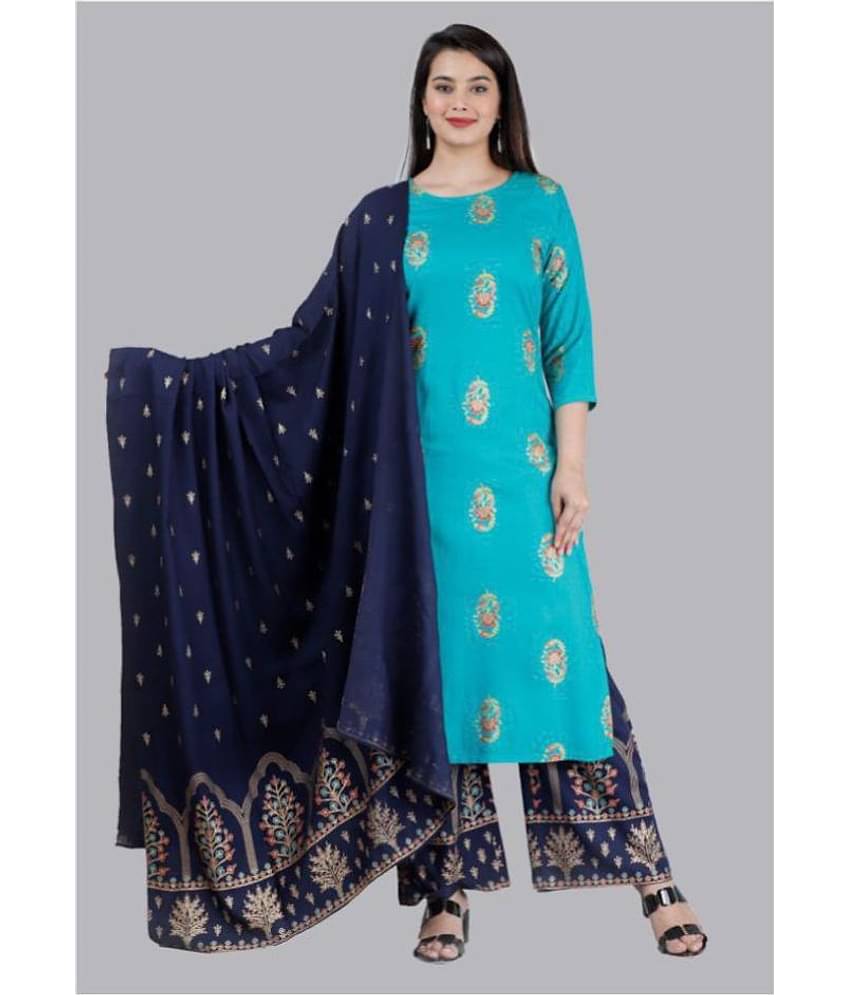 MAUKA Rayon Kurti With Palazzo - Stitched Suit Single