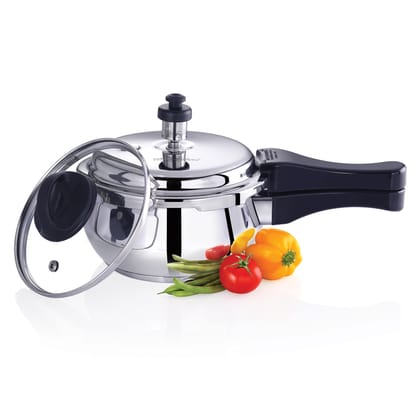 Premier Stainless Steel Induction Bottom Handi Cooker With Glass Lid - 1.5 Ltr