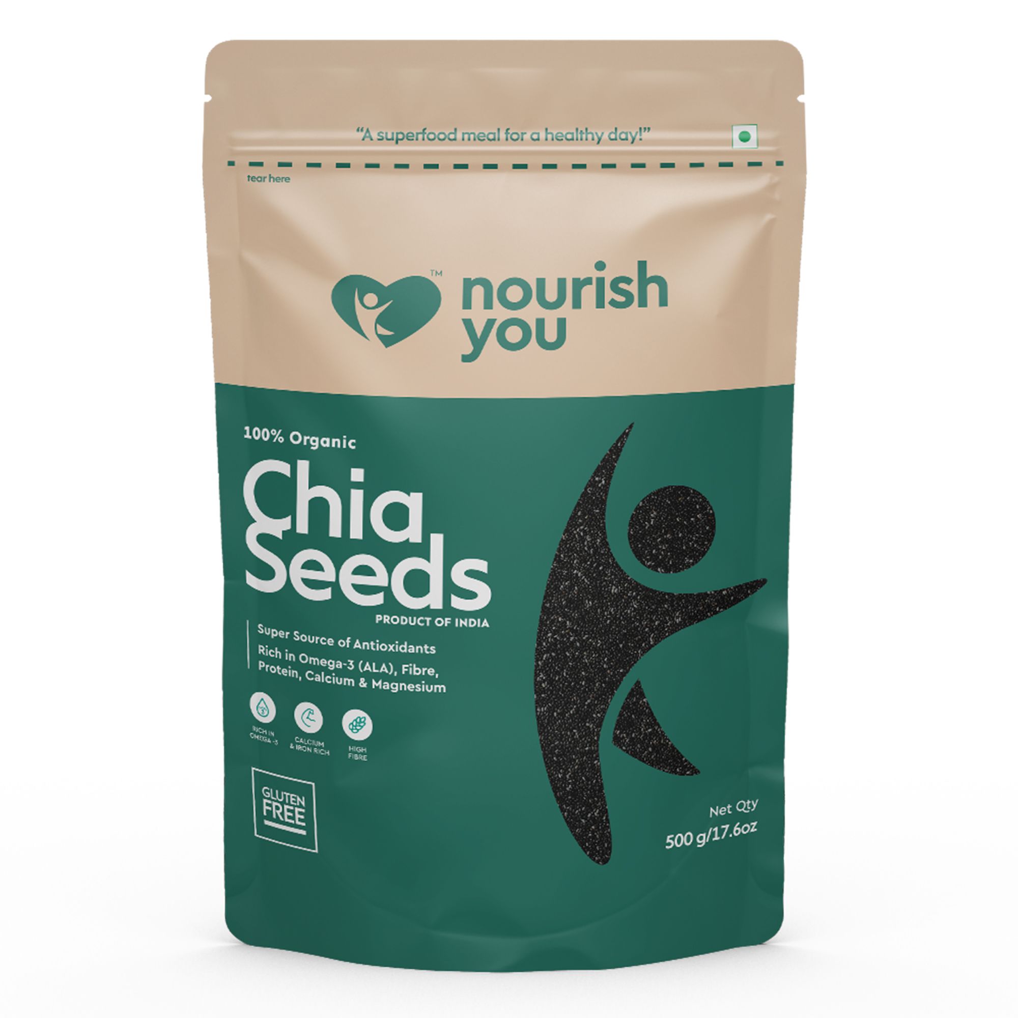 nourish you Raw Black Chia Seeds