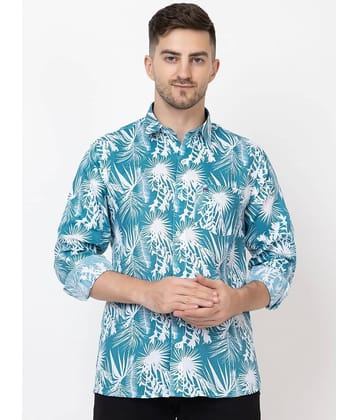 MODERNITY Cotton Blend Regular Fit Printed Full Sleeves Men's Casual Shirt - Blue ( Pack of 1 )