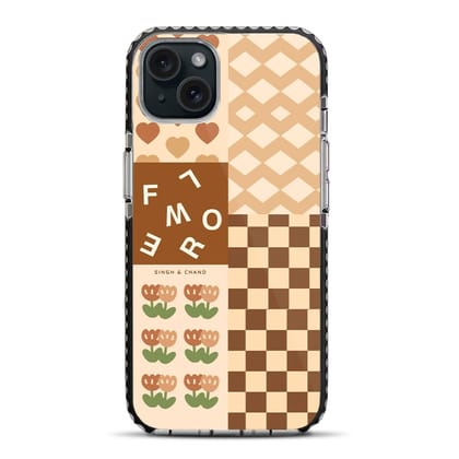 Brown Mixed Print iPhone 15 Stride Phone Case-Stride