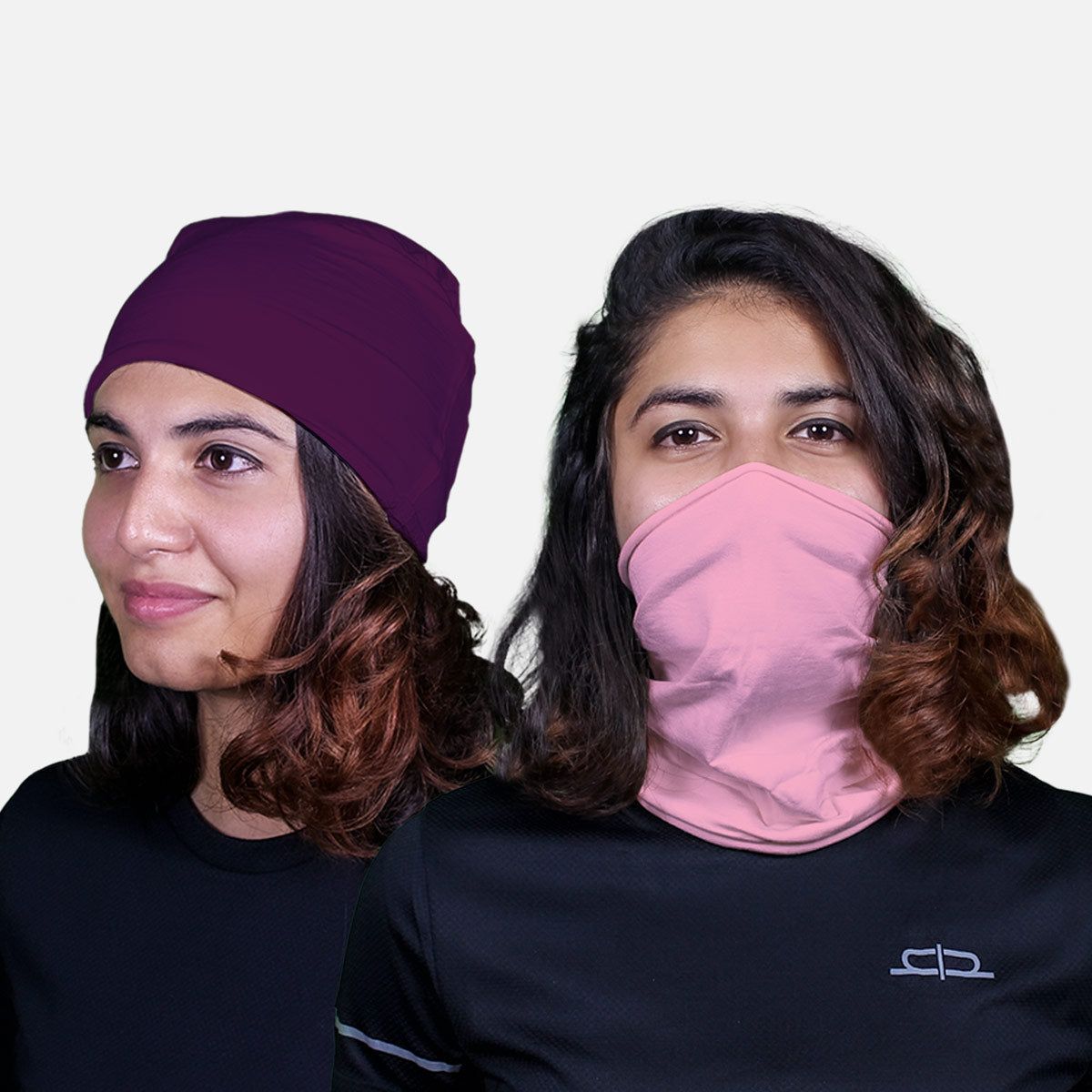 Bamboo Bandana For Women- Set of 2-Royal Purple | Orchid Pink