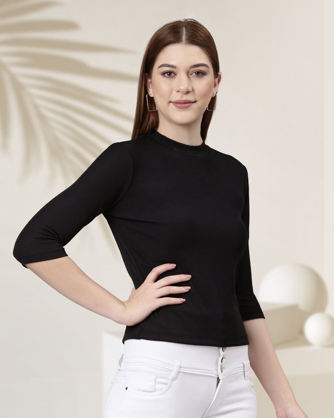 High Neck Top - Black-S / HNT-Black