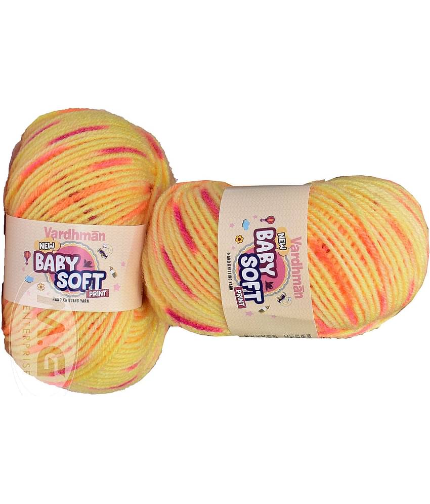 100% Acrylic Wool Mango (Pack of 6) Baby Soft Wool Ball Hand knitting wool / Art Craft soft fingering crochet hook yarn, needle knitting yarn thread dyed â€¦ -  V