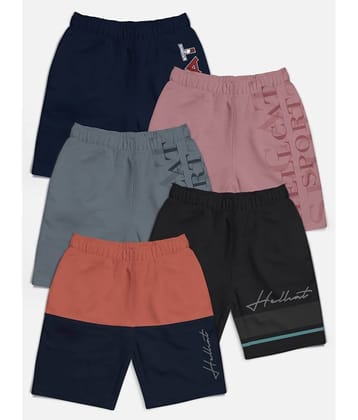 HELLCAT Pack of 5 Cotton Blend Shorts For Boys ( Multicolor )