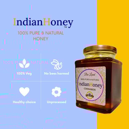 IndianHoney Cinnamon Honey The Perfect Sweetener With A Touch Of Spice For Your Daily Wellness(Buy 1-500 Gm and Get 1-230 gm Free)