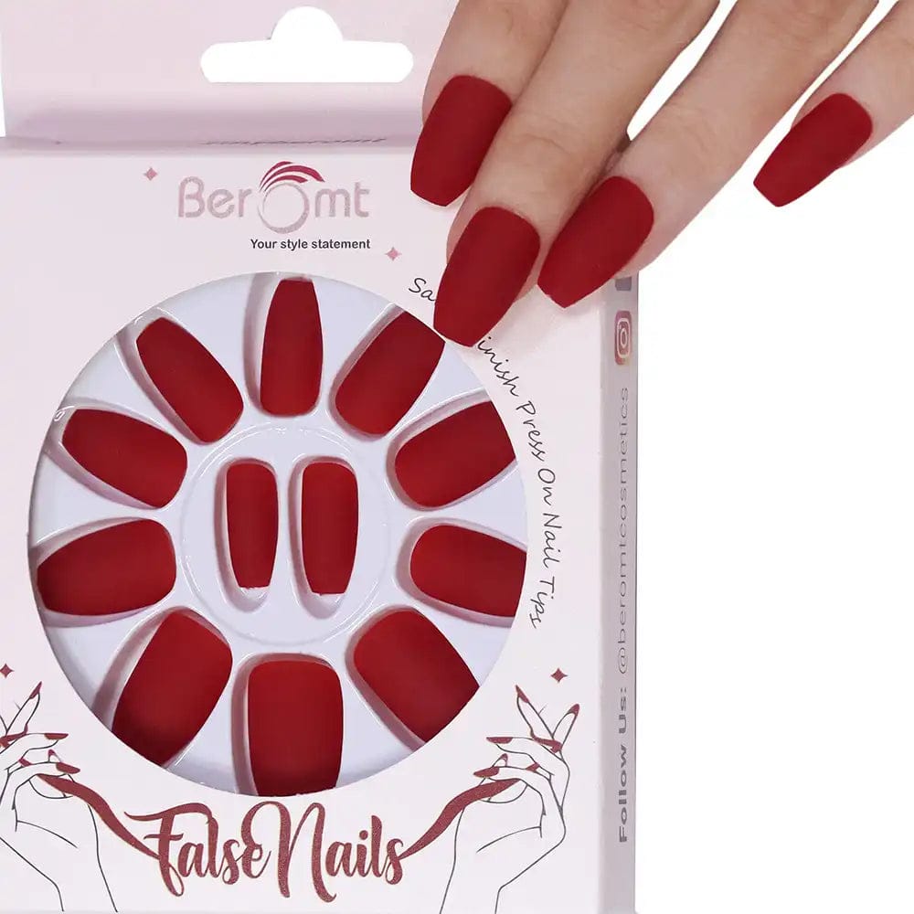 MATTE STILETTO NAILS (NAIL KIT INCLUDED)-Maroon