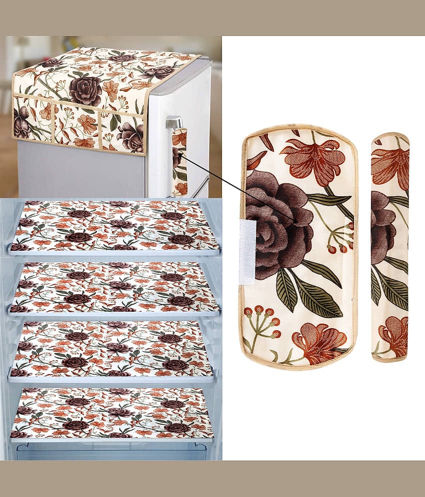 E-Retailer Set of 7 PVC Brown Fridge Top Cover