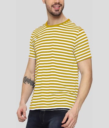 VEE SAA Cotton Regular Fit Striped Half Sleeves Men's Round T-Shirt - Yellow ( Pack of 1 )