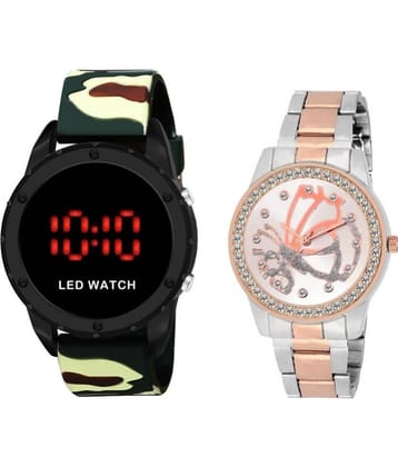 DECLASSE - Multicolor Metal Digital Couple's Watch