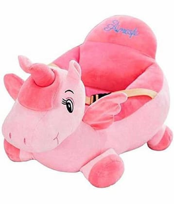 KIDS WONDERS Velvet Sofa Chair for Kids with Belt Animal Face | Comfortable Soft Cushion Sofa Seat ( UNICORN)