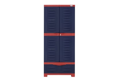 Supreme Furniture Fusion 02 BDR 1 Multipurpose Dust and Waterproof 1 Big Cabinets with 1 Drawer Virgin Plastic Cupboard/Almirah for Home, Living Room, Kids