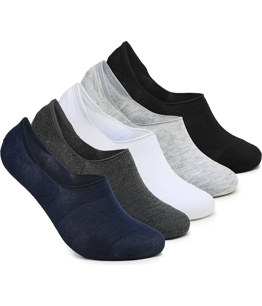 thrifkart - Cotton Men's Self Design Multicolor No Show Socks ( Pack of 5 )