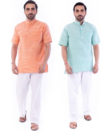 DESHBANDHU DBK - Muticolor Cotton Men's Regular Kurta ( Pack of 2 )