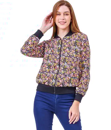 NUEVOSDAMAS "-" Polyester Multi Color Bomber Jackets Pack of 1