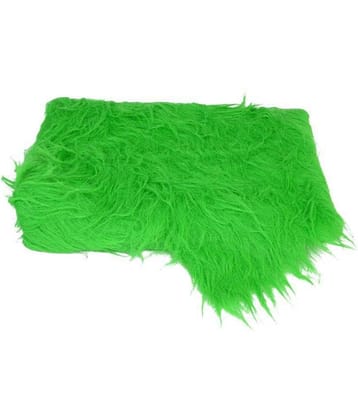 Fur Cloth Parrot Green, Long Hair, Size 38" x 34", 9 Cms Hair Length Used for Dresses, Soft Toys Making, Jackets Etc