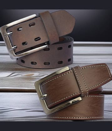 SUNSHOPPING - Multicolor Synthetic Men's Casual Belt ( Pack of 2 )