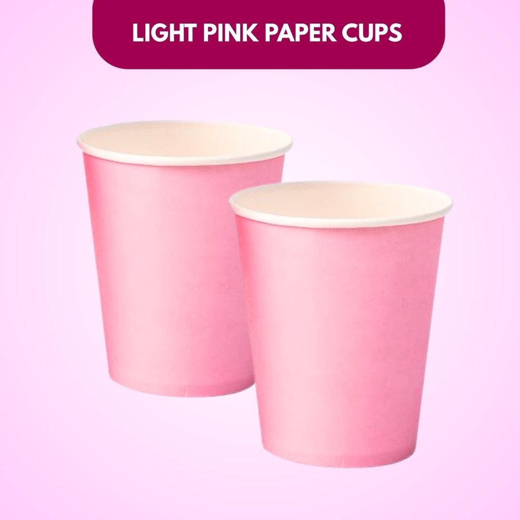 Pink Solid Paper Cups 350ML-10PC - Party and Festive Needs | Buy online on ZillyBuy
