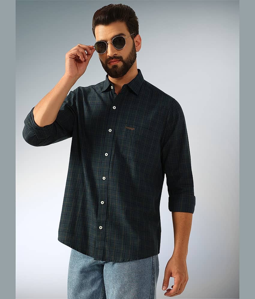 ENSPYR 100% Cotton Regular Fit Checks Full Sleeves Men's Casual Shirt - Grey ( Pack of 1 )