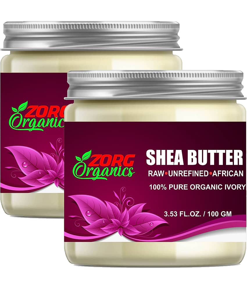 Zorg Organics 100% Pure Ivory African Shea Butter Raw Great For Face,Skin,Body,Lips Moisturizer 200 ml Pack of 2