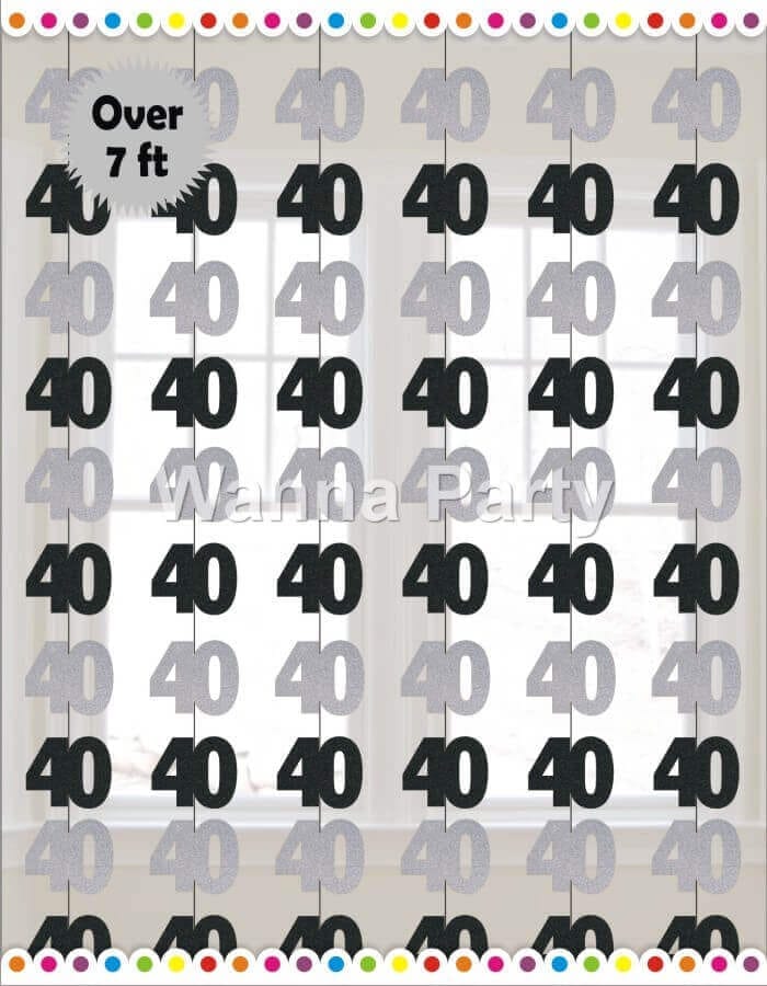 40th Birthday String Decoration 7FT - 6PC - Party and Festive Needs | Buy online on ZillyBuy