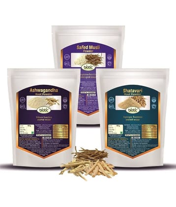 Biotic Safed Musli, Ashwagandha & Shatavari Powder (100gms each) 300 gm