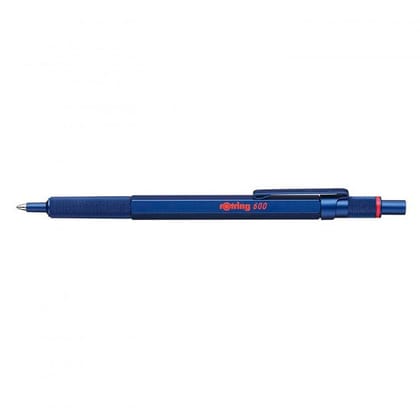 Rotring 600 Series Blue 1.0mm Ball Pen,Metal Body,Non-Slip Metal Knurled Grip