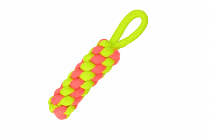 Neon Braid Rope Dog Toy with Handle – Durable Tug & Chew Fun