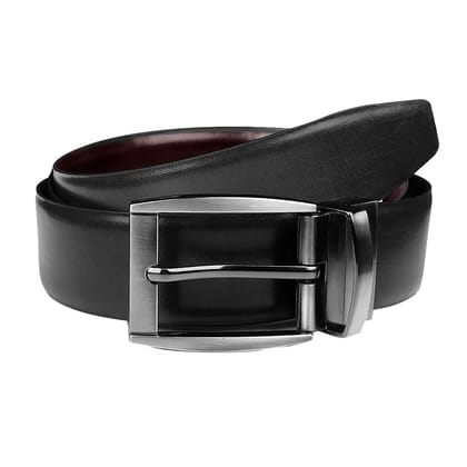 The Wallet Store Premium Reversible Leather Belt For Men - Black