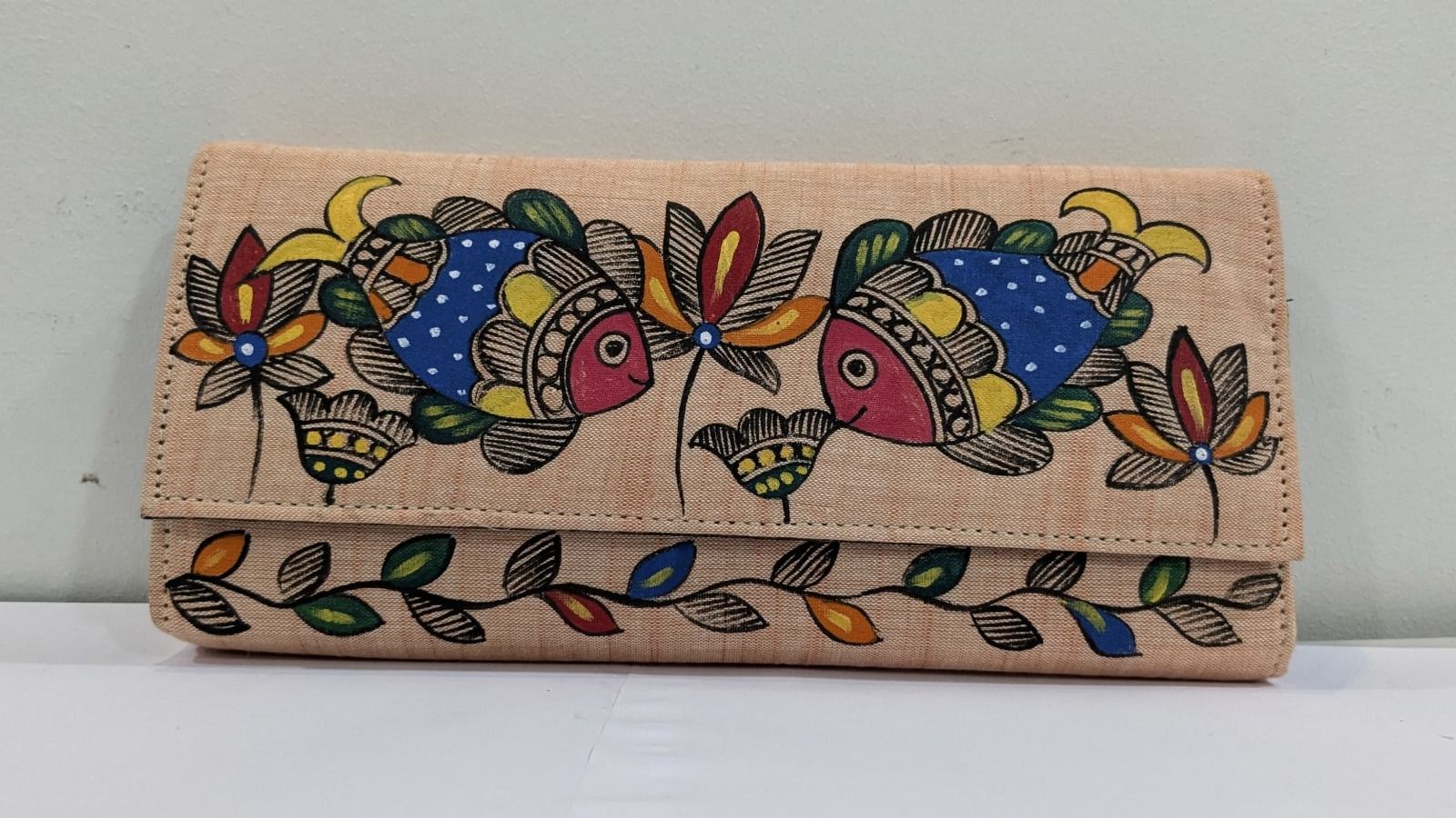 Kalakrishta Clutch - Khadi Cotton Peach