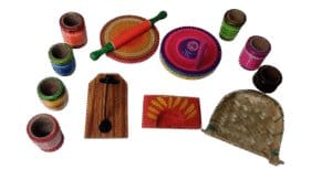 Handicraft Exim Traditional Wooden Kitchen Pretend Play Set | Multicoloured | Educational Toy for Kids