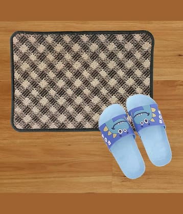 MatWorks Set of 2 Anti-skid Polyester Door Mat ( 50 X 35 cm ) Black