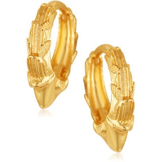 Filigree work Gold Plated alloy Hoop Earring Clip on fancy drop Bali Earring for Women and Girls