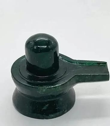 SahajHast Handcrafted Natural Margaj Stone Shivling  Green Aventurine / Emerald Stone