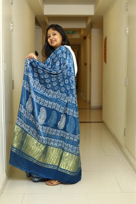 Azure Whisper-Blue / Modal Silk / Ajrakh Modal Silk