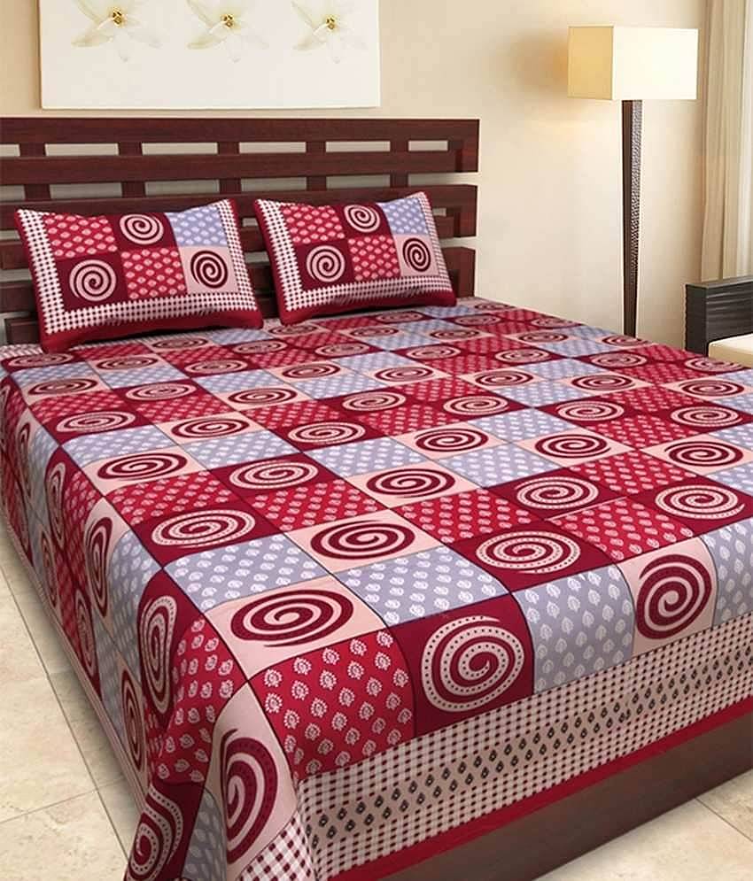 Uniqchoice Cotton Double Bedsheet ( Multi )