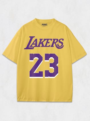 Lakers Oversized T-Shirt-YELLOW / S